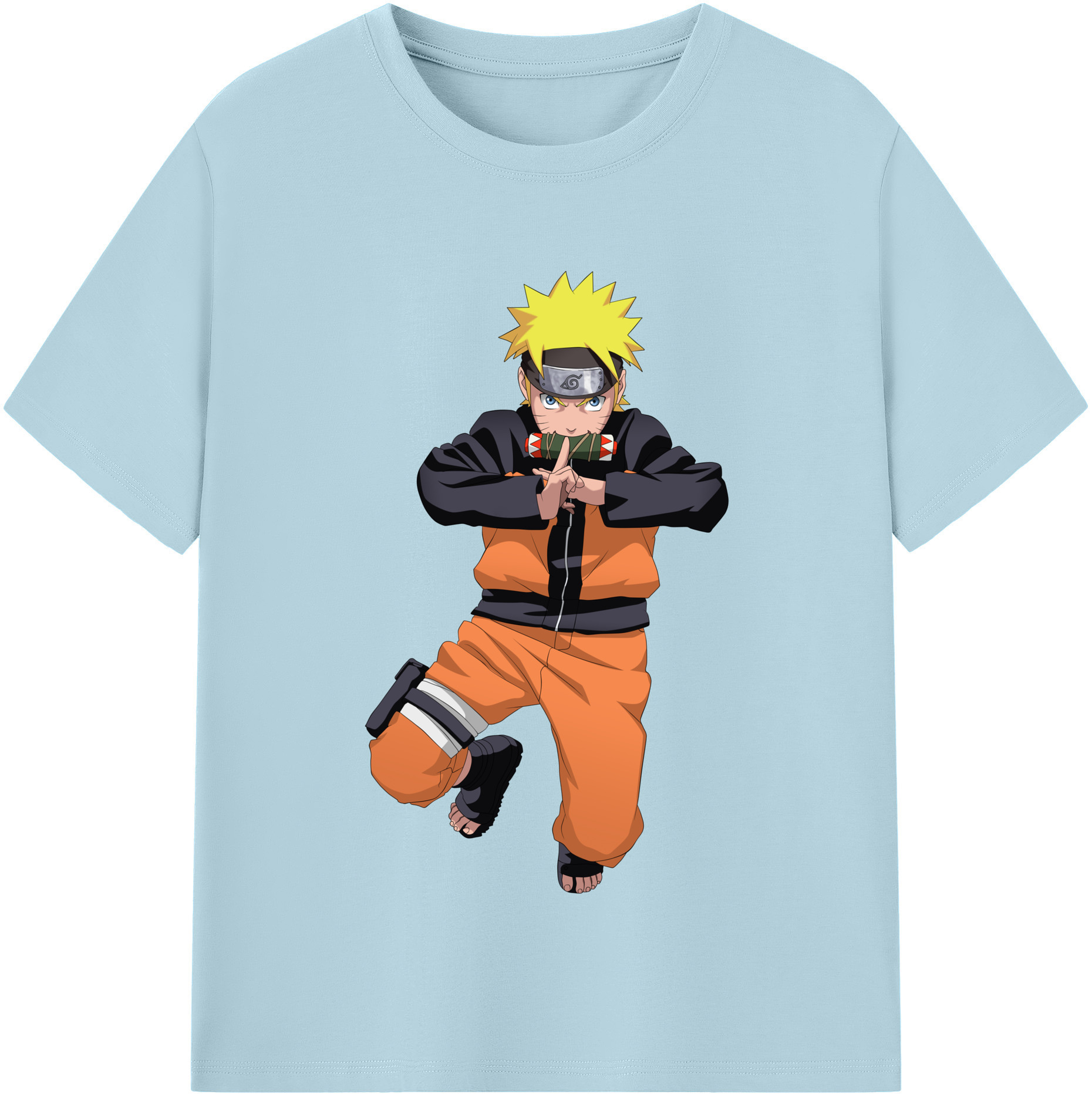 （画像用） NARUTO -ナルト- うずまき ナルト Uzumaki Naruto 綿100％半袖Tシャツ（フロントプリント）